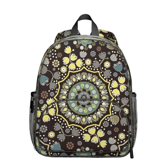 Vintage Paisley Pattern Students Backpack - Elegant Classic Bohemian Retro Ethnic Floral Chic Mandala Design, Comfortable Dual Shoulder Support for Developing Students