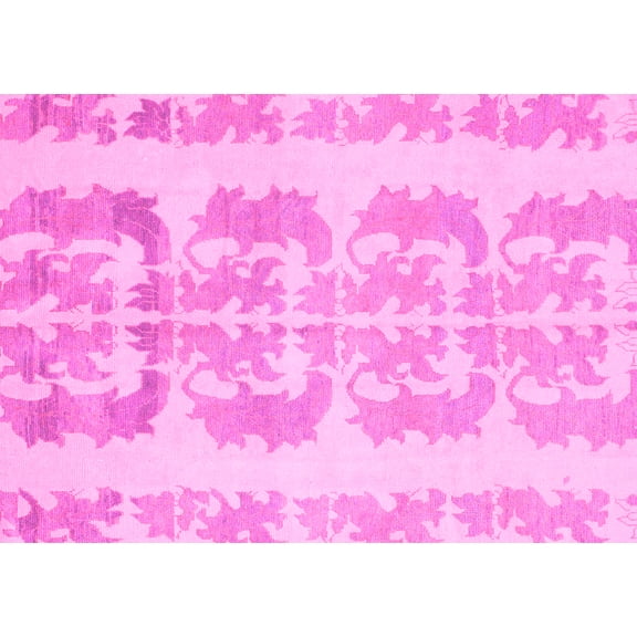 Ahgly Company Indoor Rectangle Abstract Pink Modern Area Rugs, 5' x 7'