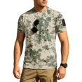 thumbnail image 5 of Homeyce Mens Short Sleeve Tee Shirts Camouflage Button Camo Shirts Vintage Lightweight Crew Neck T Shirts Big and Tall Tee Shirts,Green L, 5 of 5