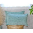 thumbnail image 5 of Oveesha 12" x 20" Light Turquoise Textured Soft Chenille Lumbar Pillow Covers (2 Count), 5 of 5