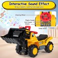thumbnail image 2 of Gymax 3-in-1 Ride On Excavator & Bulldozer w/Detachable Bucket 3 Toy Stones Helmet, 2 of 10