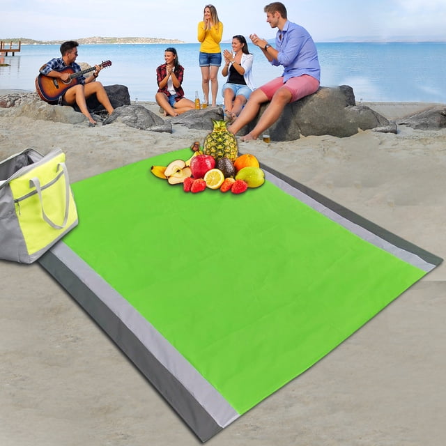 Manta de playa, manta de picnic al aire libre estera de playa a prueba de agua sin arena grande Wmkox8yii jkg1150