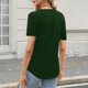 thumbnail image 3 of Camisas de Manga Corta para las Mujeres Casual Color Sólido Plisado V-Cuello Blusas, Moda Verano Top para Diario Y Fiesta, 3 of 7