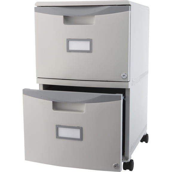 Storex Two-Drawer Mobile Filing Cabinet 14-3/4w x 18-1/4d x 26h Gray 61310B01C