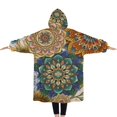 thumbnail image 2 of Oversized Wearable Blanket Hoodie,Vintage Pioneer Flower Collage Sherpa Blanket Hoodie with Super Pockets,Super Warm Fuzzy Pullover for Women & Men, 2 of 6