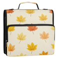 thumbnail image 2 of Water-Resistant 3-Ring Binder Organizer with Multiple Pockets Zipper Binder Bag for Office Yellow Maple Leaves Pattern, 2 of 8
