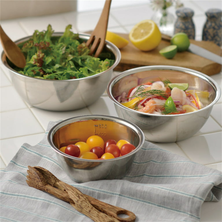 Joytable Premium Stainless Steel 6pc Mixing Bowls with Measuring