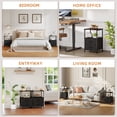 thumbnail image 2 of Eunos Nightstand End Table, 2 Drawer Black Small Bedside Table for Bedroom, Living Room, 2 of 7