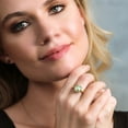 thumbnail image 5 of Gem Stone King 18K Yellow Gold Plated Silver Green Prasiolite Double Prong Ring for Women (3.75 Cttw, Cushion Checkerboard 10MM, Gemstone Birthstone, Available in Size 5, 6, 7, 8, 9), 5 of 6