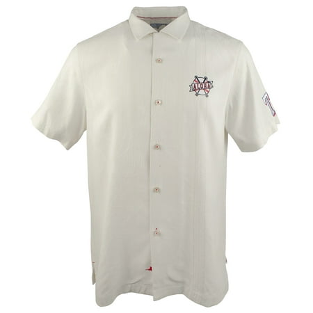 MLB Rangers Swing Big Silk Camp Short Sleeve Shirt-R-M