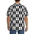 thumbnail image 3 of Lsque Nautical Anchors1 print Men's Cuban Collar Short Sleeve Shirt Summer Beachwear Casual Button Down Fashionable Vacation Leisure Shirt-Large, 3 of 7