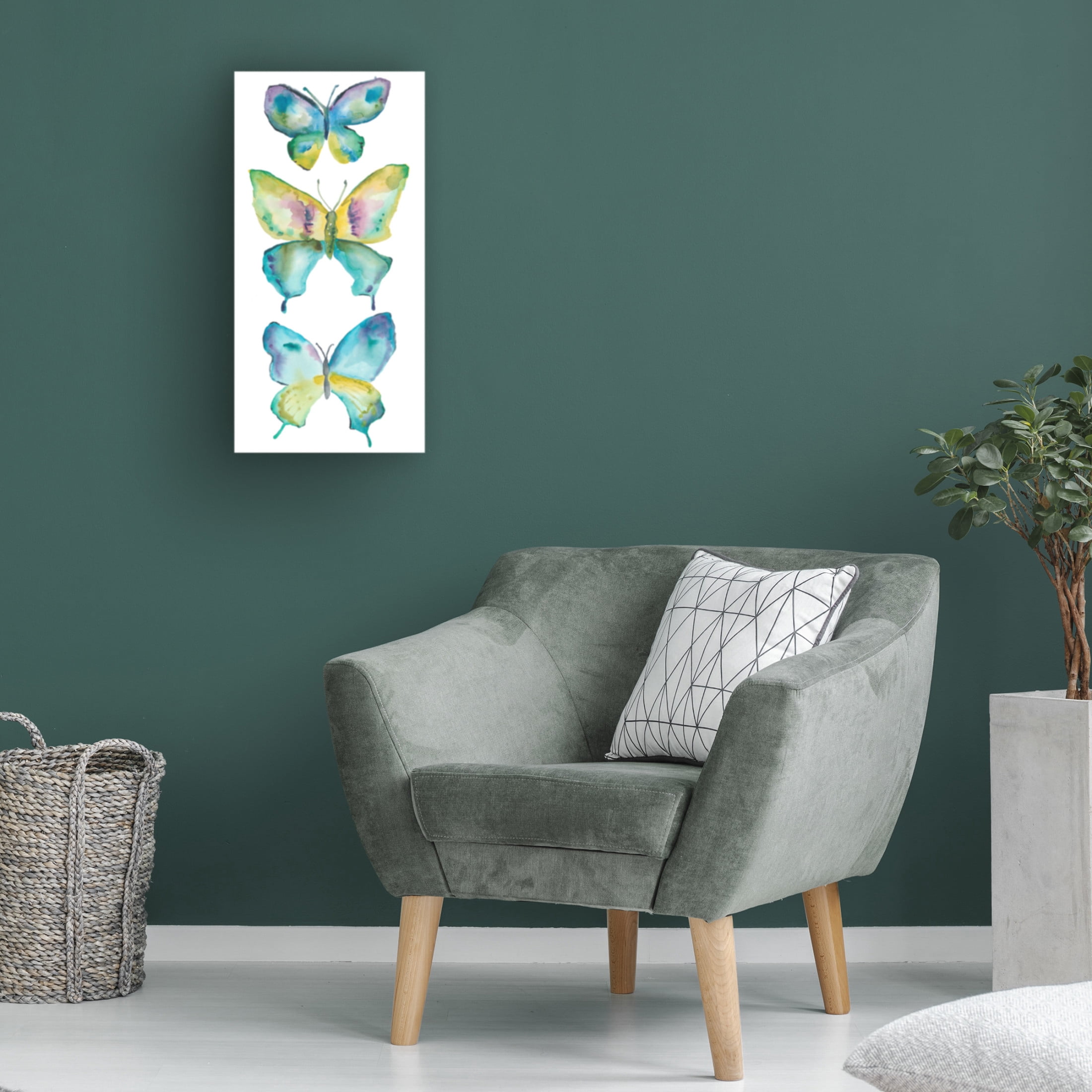 Canvas Wall Art - Chariklia Zarris 'Jeweled Butterflies IV' Wall Art for Living Room, Bedroom, or Office Décor by Trademark Fine Art - 16 x 32 Inches