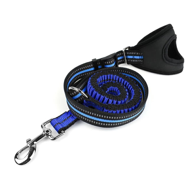 Correa Para Perro, Nailon Azul, Reflectante, Ajustable, Elástico, Cuerda Elástica Para Perro, Cable De Plomo Para Perro, Cable De Entrenamiento Para Cachorro De Perro Al Aire Libre Scienceny PT001603-02