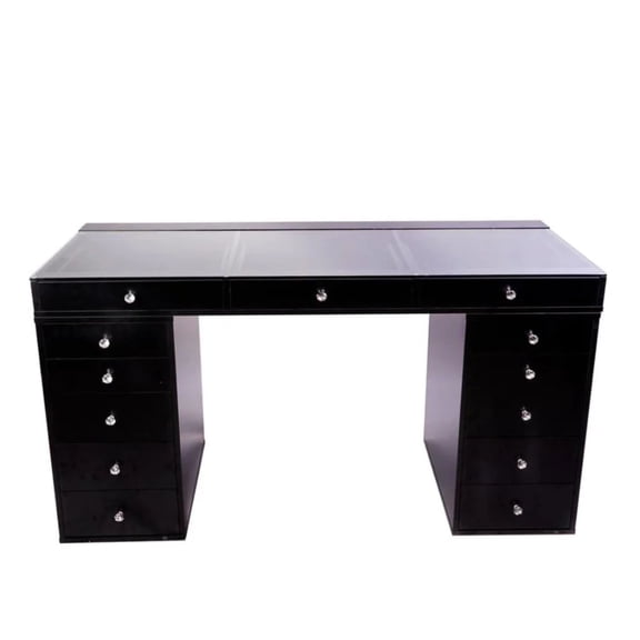 Impressions Vanity Desk, Slaystaion Pro 2.0 Makeup Vanity Table with 5 Drawer Units Bundle and Makeup Storage, Large Makeup Vanity Dressing Table for Hollywood Vanity Mirror with Lights (Pro Black)