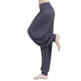 thumbnail image 3 of Glonme Women Trousers High Waist Harem Pants Indian Hippie Pant Fitness Lounge Bottoms Loose Straight Leg Loungewear Dark Gray 3XL, 3 of 3