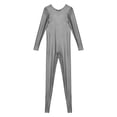 thumbnail image 7 of YONGHS Men's Shiny Glossy Long Sleeve Unitard Full Bodysuit Leotard Jumpsuit Halloween Zentai Dark Grey M, 7 of 7