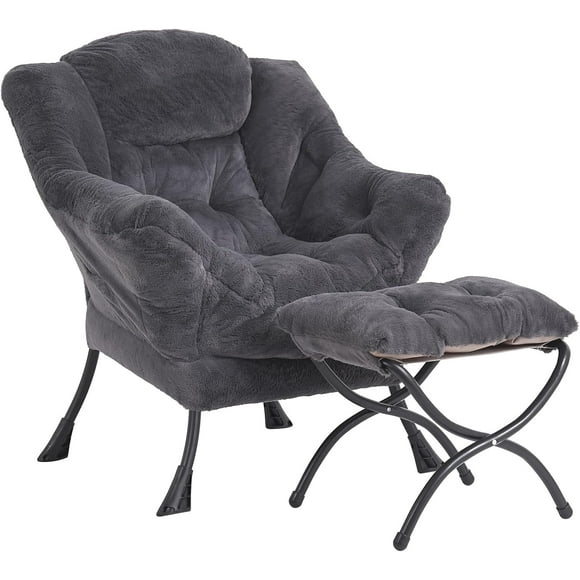 Lazy Chair with Modern Leisure Upholstered Sofa Contemporary Lounge Reading Chair with Armrests and a Side Pocket for Living Room Bedroom & Small Space Pink