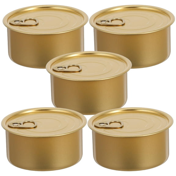 Worgeous 5 Sets Self-Seal Can For Food Storage Holder With Lid Dog Treat Storage Container Dessert Pop Can Food Container With Lid