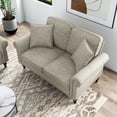 thumbnail image 5 of Furniture of America Elm Chenille Upholstered Loveseat in Light Brown, 5 of 9