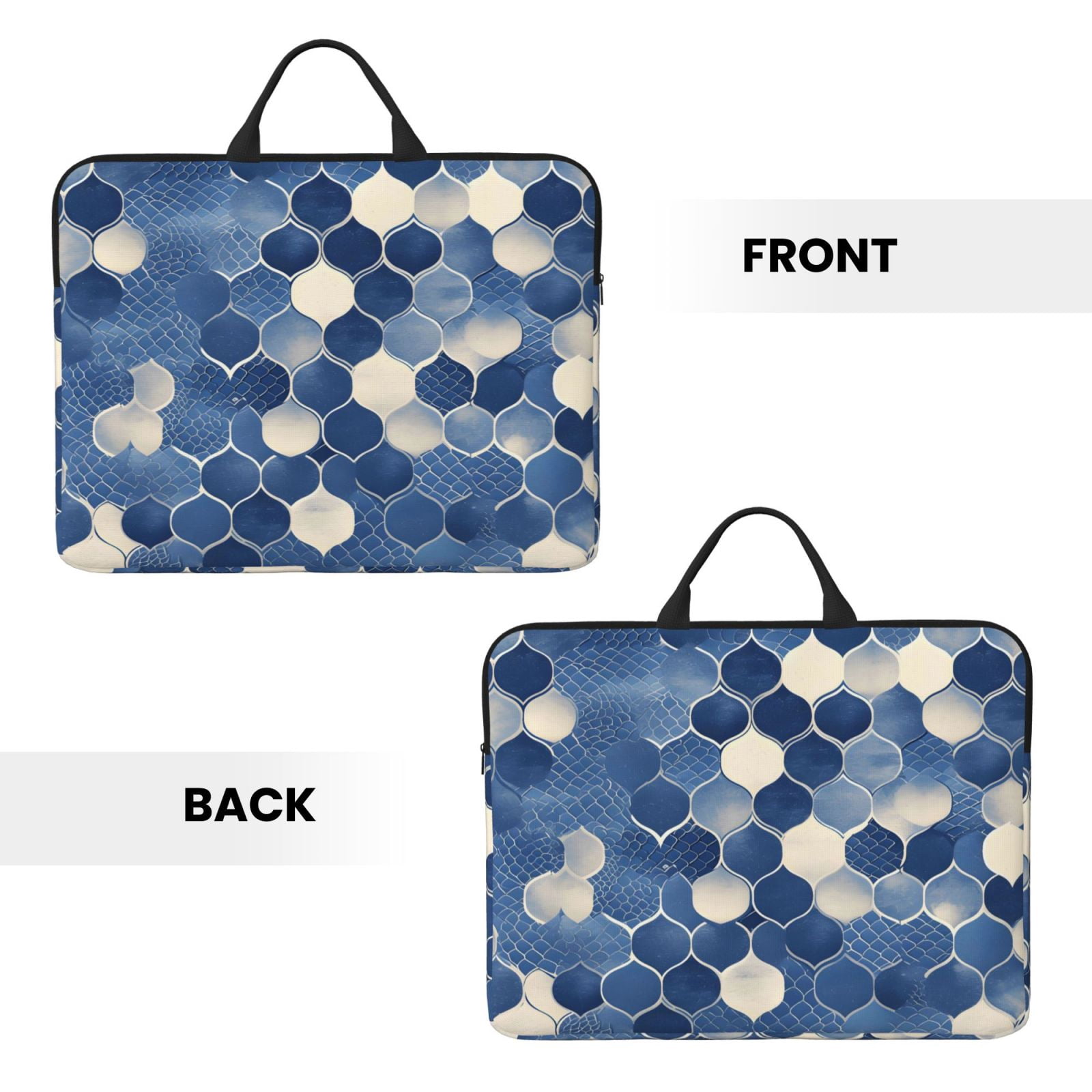 Laptop Sleeve Bag For Women Men 14inch Waterproof Durable Protective Computer Carrying Cover Handle Laptop Case Bag Snake Skin Print Style Doderblue_4