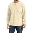 thumbnail image 6 of Hearthz Men's Henley Shirts Long Sleeve Fall 3-Button Solid Color Mens Shirts Big and Tall Casual Crew Neck Sports Baseball Jerseys T Shirts, 6 of 7