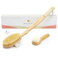 thumbnail image 1 of Set de cepillos secos naturales para cuerpo y rostro - Exfoliar estimular el drenaje linfático reducir la celulitis - Cepillado de piel seca con cerdas de jabalí veganas y mangos de bambú sostenibles, 1 of 5