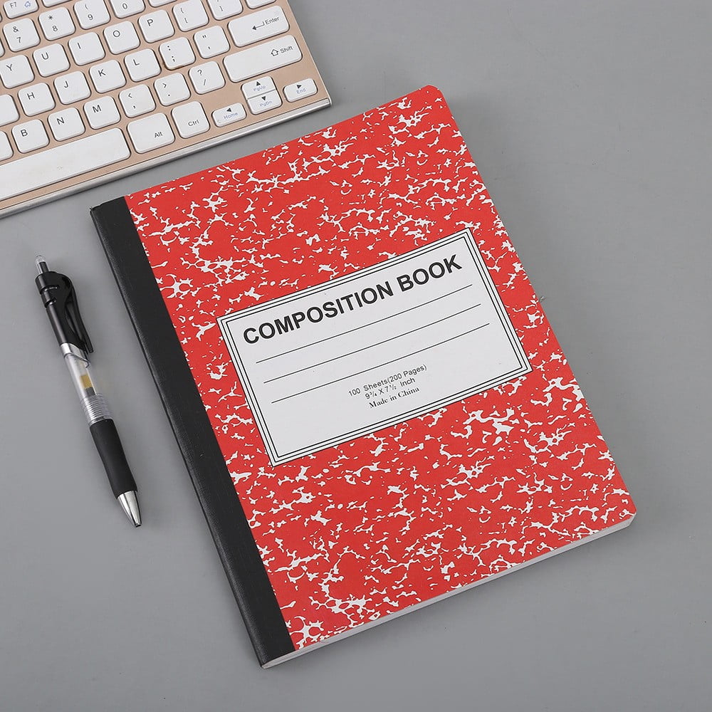 Clearance,olkpmnmk Wide Ruled Notebook Composition Notebooks Wide Ruled Composition Book Wide Notebook PaperSewn Binding Cover Assorted Colors,Red