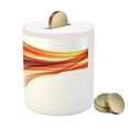 thumbnail image 3 of Abstract Piggy Bank, Modern Contemporary Abstract Smooth Lines Blurred Smock Art Flowing Rays Print, Ceramic Coin Bank Money Box for Cash Saving, 3.6" X 3.2", Orange Red, by Ambesonne, 3 of 4