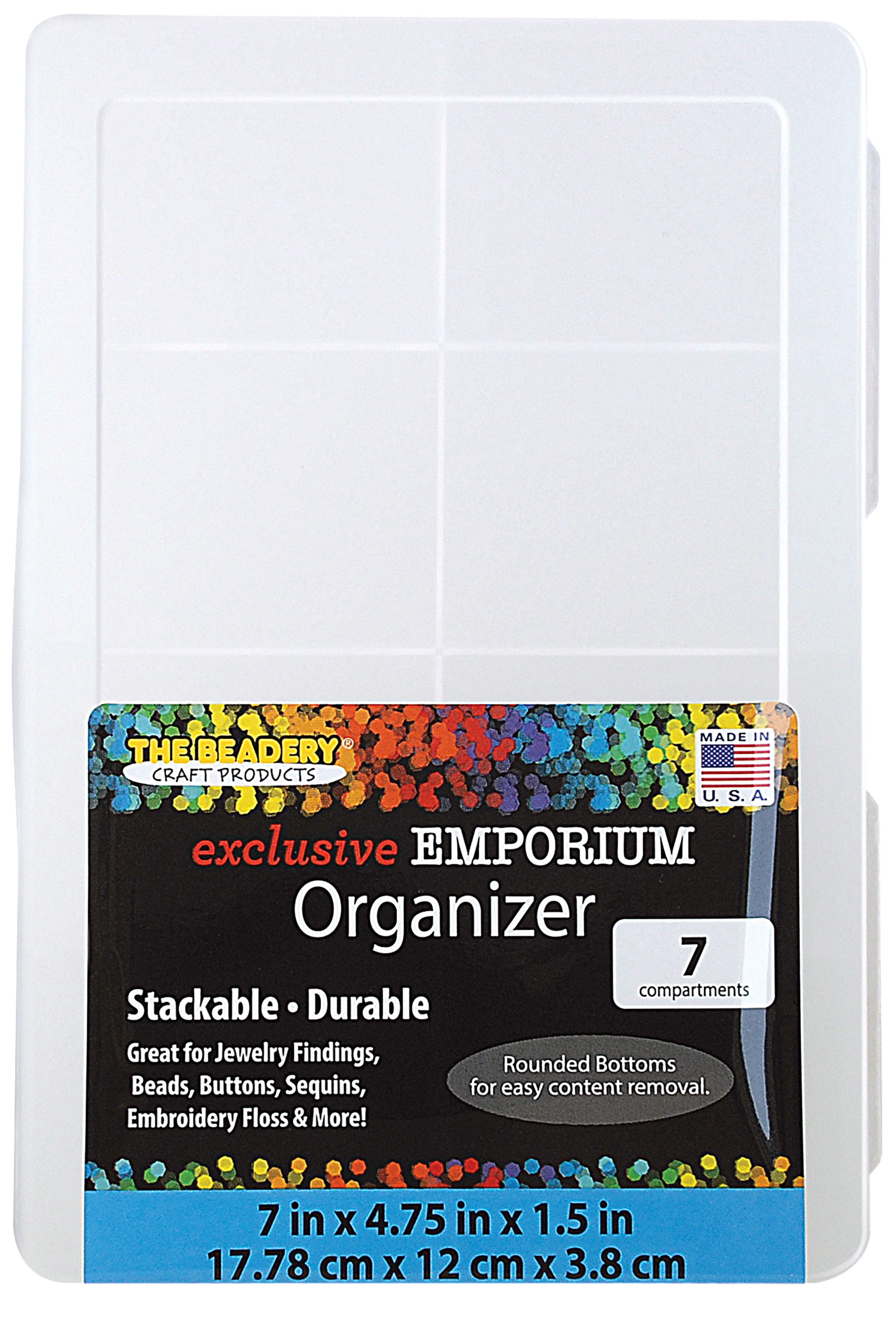The Beadery - 7 Compartment Clear Plastic Storage Box - 4 Pack - 2174