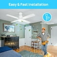 thumbnail image 4 of Consciot 52" Ceiling Fan with Light, Low Profile Ceiling Fan 6-Speed Reversible DC Motor, Remote Control, 4 Double Finish Blades, Flush Mount, 4 of 9