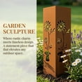 thumbnail image 5 of Rusty Metal Garden Column, 15.7 inches Garden Column Rust Steel Statue without Lid, Modern Garden Sculpture, Metal Patio Landscape Decor, Art Column for Lawn, Porch, Backyard Decoration, Style A, 5 of 9