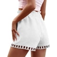 thumbnail image 4 of Minjewel Easy Fit Womens Shorts with Side Pockets and Drawstring Waist 5 Inch Inseam Lightweight Casual for Daily Wear,White M, 4 of 7