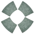 thumbnail image 1 of 4Pcs Fan Shape Leather Wedge Placemats Table Mat Heat-proof Waterproof Oil-proof, 1 of 9