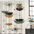 thumbnail image 2 of Navy Bohemian Shower Curtain, Waterproof Shower Curtains for Bathroom, Geometric Abstract Stripes Vintage Beige Washable Fabric Bathtub Curtain Set Bath Decor with 12 Hooks Standard 72"x72", 2 of 8