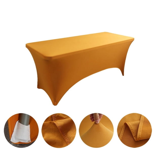 Nvzi Manteles para mesas de 6 pies, manteles de licra de 6 pies, manteles rectangulares dorados de 6 pies para eventos, bodas, banquetes y fiestas