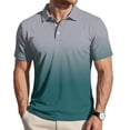 thumbnail image 3 of Sorvello Polo Shirts for Men Short Sleeve Button Down Collar Gradient Shirts Moisture-Wicking Athletic Men's Golf Polo Shirt Green S, 3 of 7