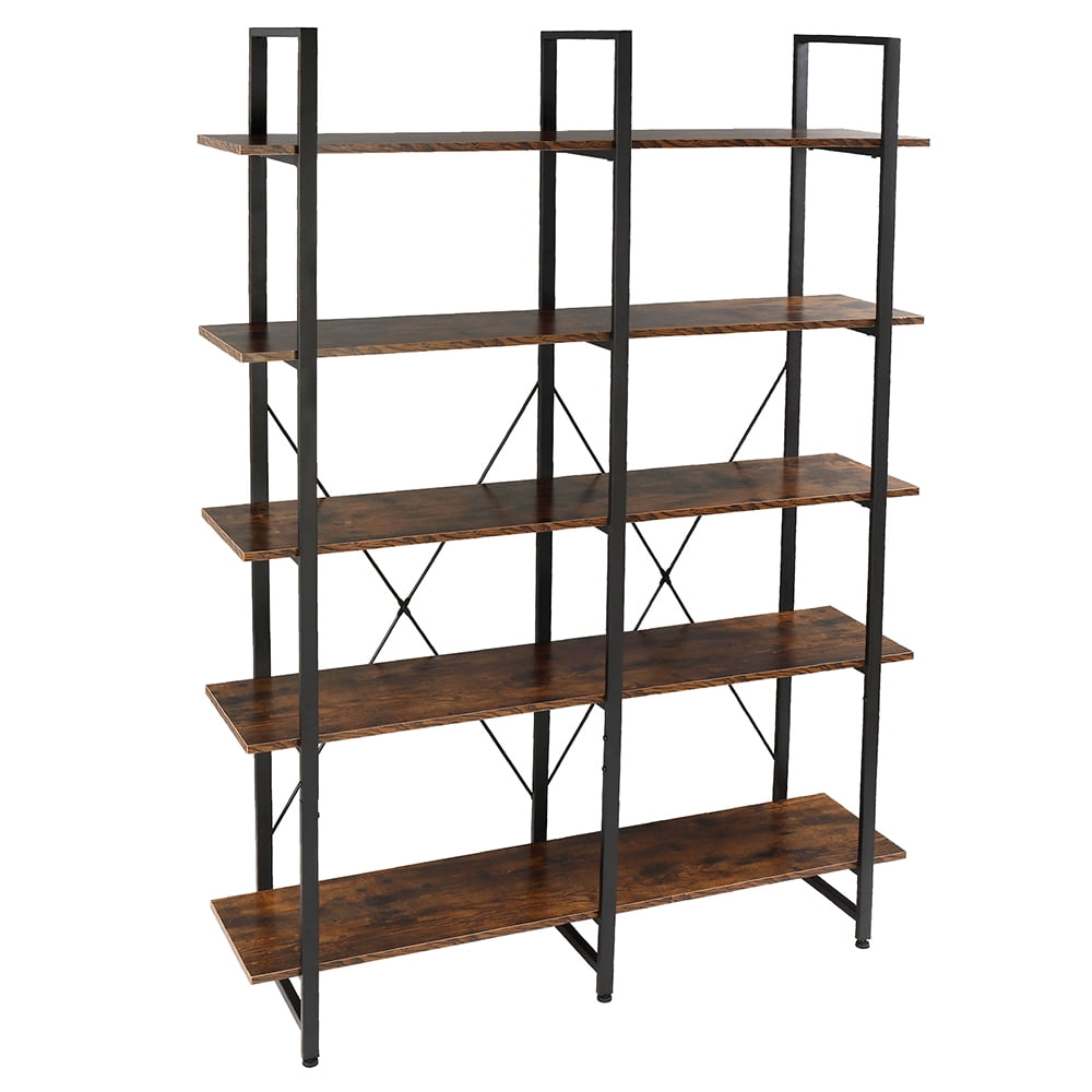 Bookshelf Double Wide 5 Tier Open Bookcase Vintage Industrial Large Shelves Wood And Metal Etagere Bookshelves For Home Decor Display Office Furniture Walmart Com Walmart Com Bookshelf Double Wide 5 Tier Open Bookcase Vintage Industrial Large Shelves Wood And Metal Etagere Bookshelves For Home Decor Display Office Furniture Walmart Com Walmart Com