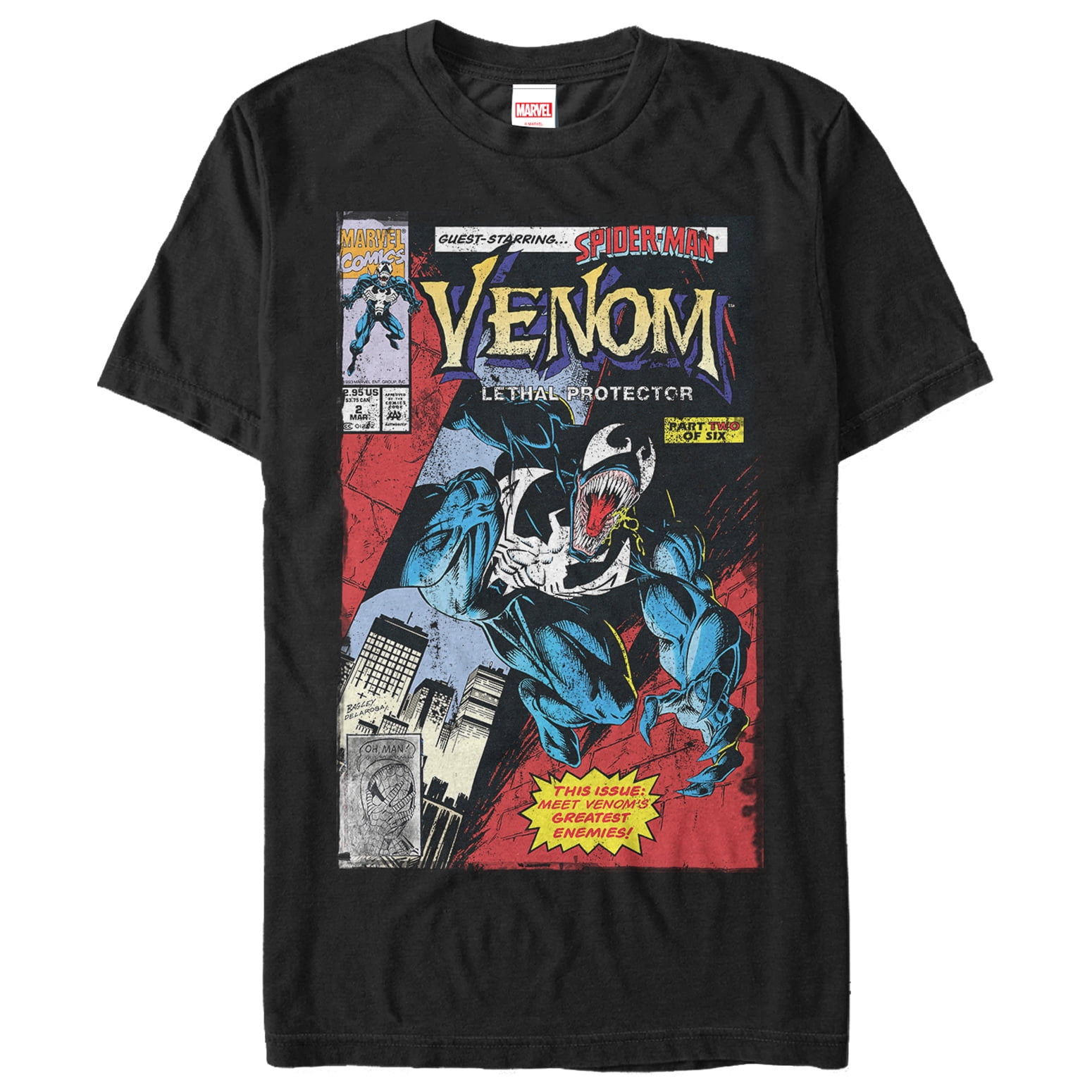 Mens Marvel Venom Lethal Protector Greatest Enemy Graphic Tee Black 3x