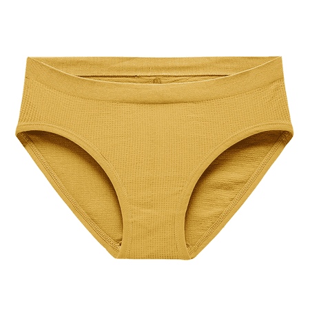Fulorrnie Underwear for Women Seamless High Waisted Comfort Sport Panty Banded Waist Stretchable Moisture Wicking Panties Yellow M