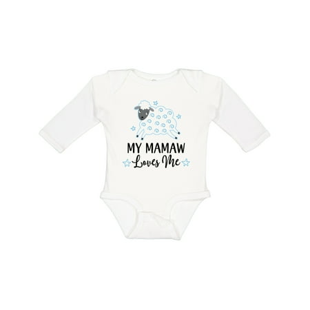 

Inktastic Mamaw Loves Me Grandson Boy Lamb Gift Baby Boy or Baby Girl Long Sleeve Bodysuit