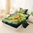 thumbnail image 2 of Castle Fairy Dinosaur Jungle Letter B Twin Sheet Sets 3pcs for Kids,Cartoon Animal Bedding, 2 of 6
