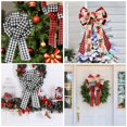 thumbnail image 3 of 3 Packs Christmas Bows Decorative Plaid Bows Faux Linen Webbing Bows For Christmas Ornaments Xmas Tree Decoration, 3 of 6