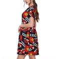 thumbnail image 2 of Lsque Fire Rescue With Red Helmet And Truck Print Women's Casual Dress T-Shirt Summer Short Sleeve Scoop Neck Swing Dresses, 2 of 6