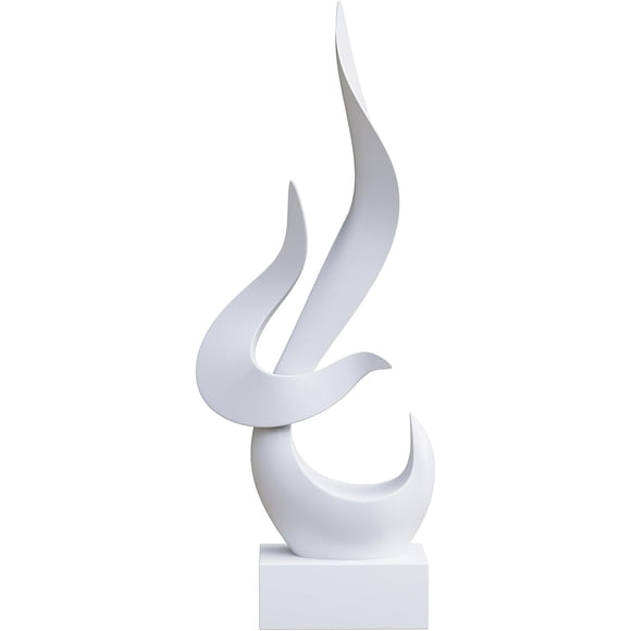 Dosker White Flame Sculptures Home Decor, Abstract Statues Shelf Decor, Table Decor for Living Room Office, Kitchen