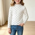 thumbnail image 2 of Mnyotv Girls' Long Sleeve T Shirt Spring Fall Clothes Polka Dot Printed Crewneck Tops Baby Girl Undershirts Size 5-6Y, 2 of 9