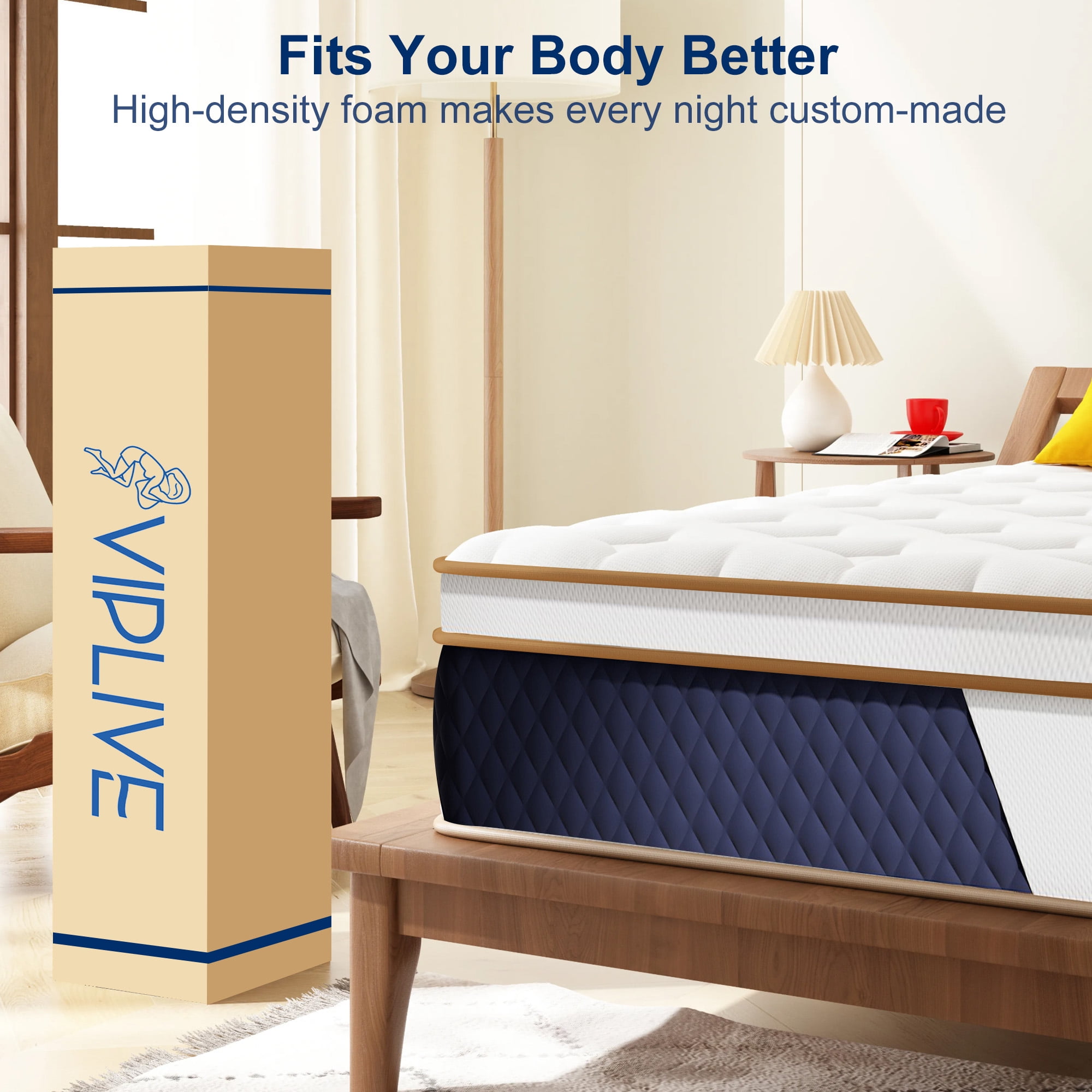 Full Mattress, VIPLIVE 10 inch Memory Foam Mattress in a Box, Full Size