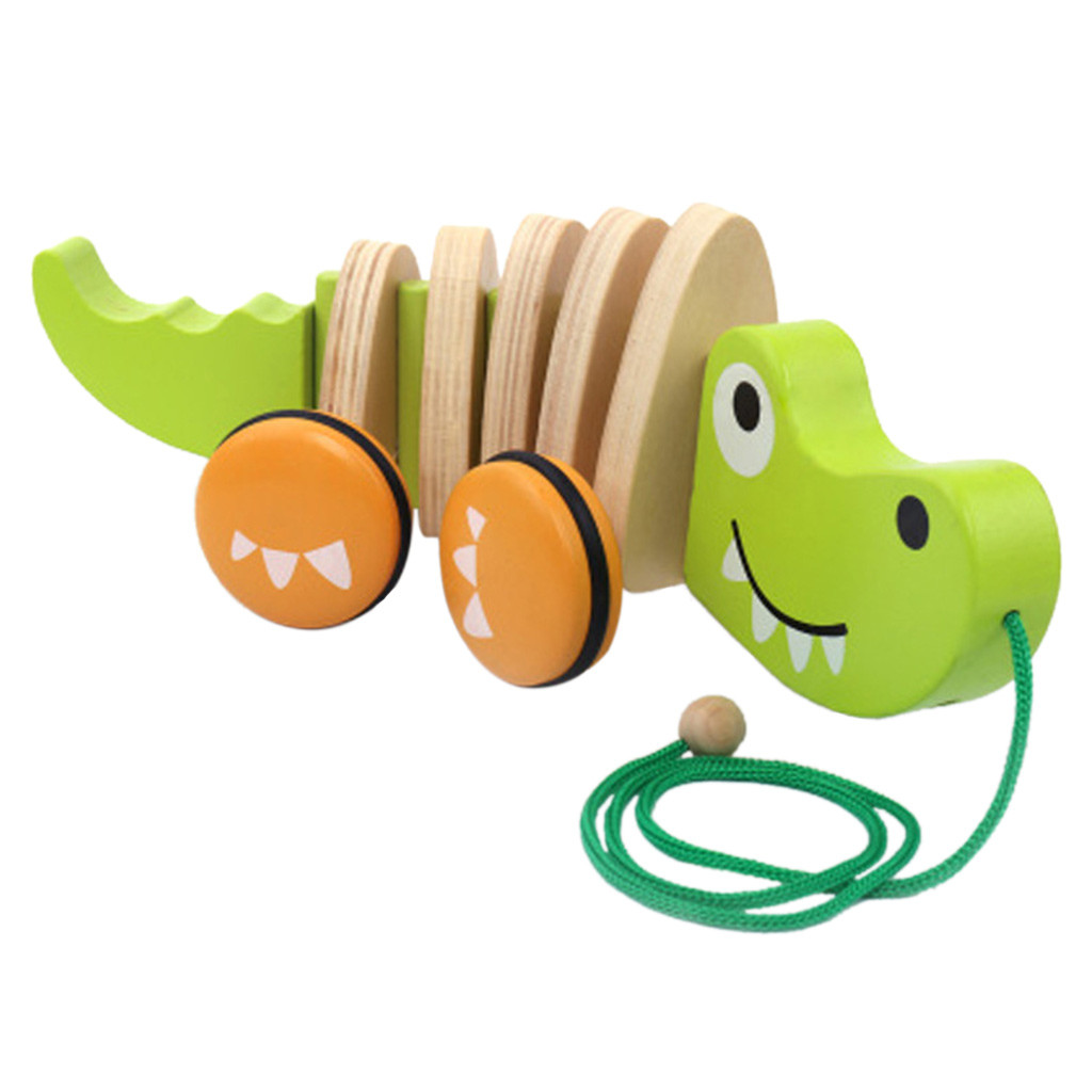 Wooden Pull Toys For 1 Year Old Alligator Push Toy For Toddler Toys