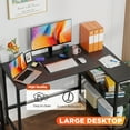 thumbnail image 5 of NiamVelo L-Shaped Desk 43 Inch Gaming Desk, Computer Corner Table, Reversible Computer Desk with Shelves, Home Office Writing Desk , Modern Simple Wooden Desk for Home Office Gaming, Black, 5 of 8