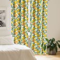 thumbnail image 2 of Ambesonne Blossom Window Curtains, Yellow Toned Rose Pattern, Each 28" W x 95" L, Yellow Green Dark Peach, 2 of 4
