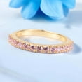 thumbnail image 2 of vintage Pink Sapphire Proposal Band Women Eternity Matching Band Bridal Stackable Customized Band September Birthstone Anniversary Gift, 2 of 5